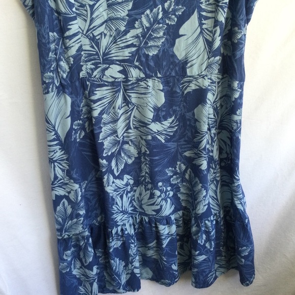 A.n.a. New Approach Summer Dress XXL Rayon Ruffle Hem Blues Vacation Beach - Picture 2 of 11